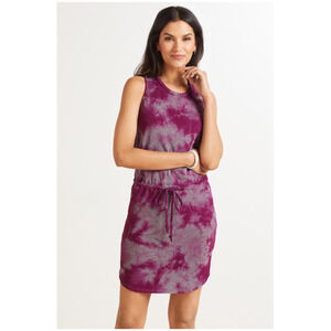 SUNDRY Evereve The Weekender Racerback Dress in Pink Grey Tie Dye // XS